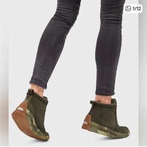 Sorel green suede winter boots